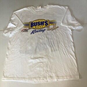 Bush's Best Marcos Ambrose #47 Racing T-shirt Size XL Chase Authentics White